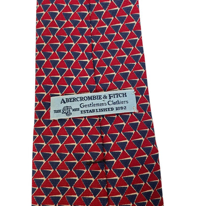 Vintage Abercrombie &amp; Fitch Red and Blue Silk Tie