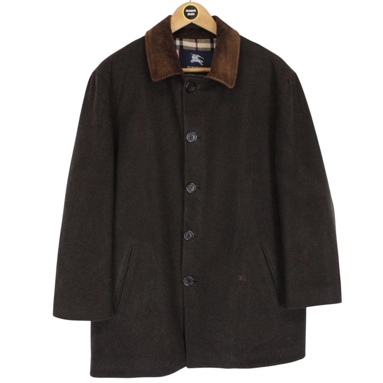 Vintage Burberry London Brown Merino Wool Blend Coat