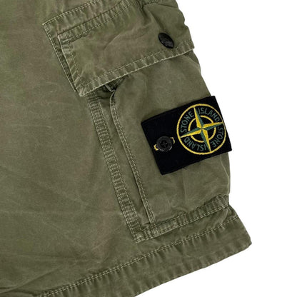 Stone Island SS 2022 Green Bermuda Cotton Cargo Shorts