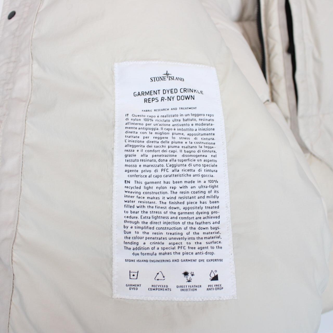 Stone Island AW 2023 Beige Garment Dyed Crinkle Reps R-NY Down Puffer Jacket