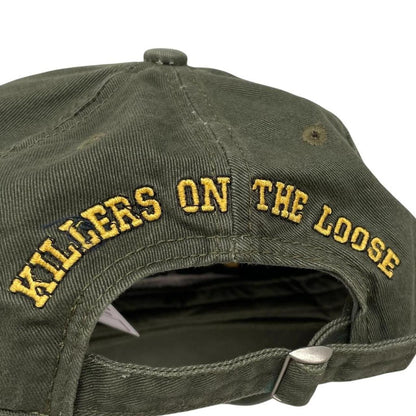 Dsquared2 khaki green baseball cap embroidered Fight For Freedom logo.