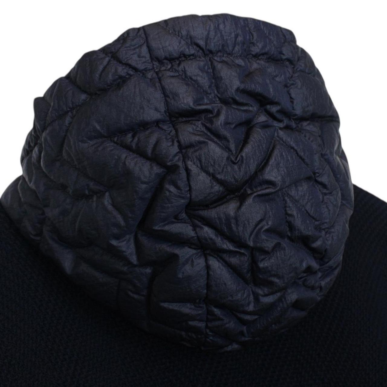 Missoni Navy Blue Quilted Shell Cotton Blend Full Zip Hooded Down Jacket