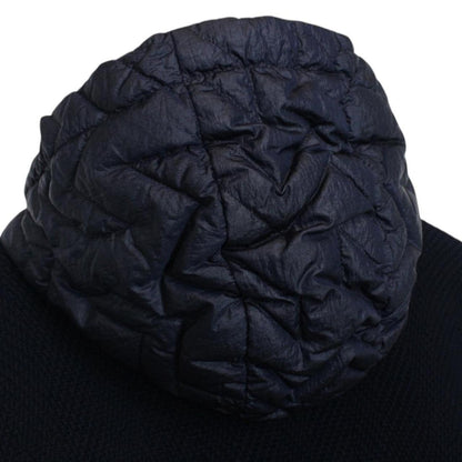 Missoni Navy Blue Quilted Shell Cotton Blend Full Zip Hooded Down Jacket