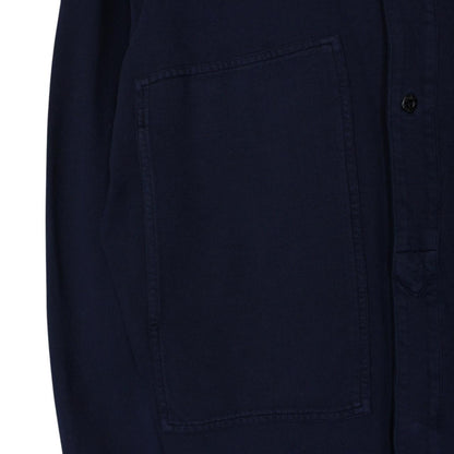 Vintage 90s Stone Island Navy Blue Green Edge Badge Cotton Overshirt