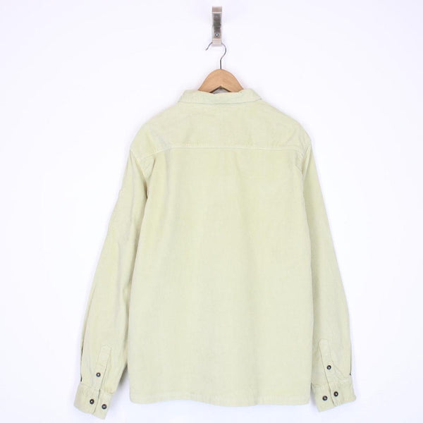 CP Company Pale Yellow Corduroy 1/4 Zip Lens Overshirt Jacket