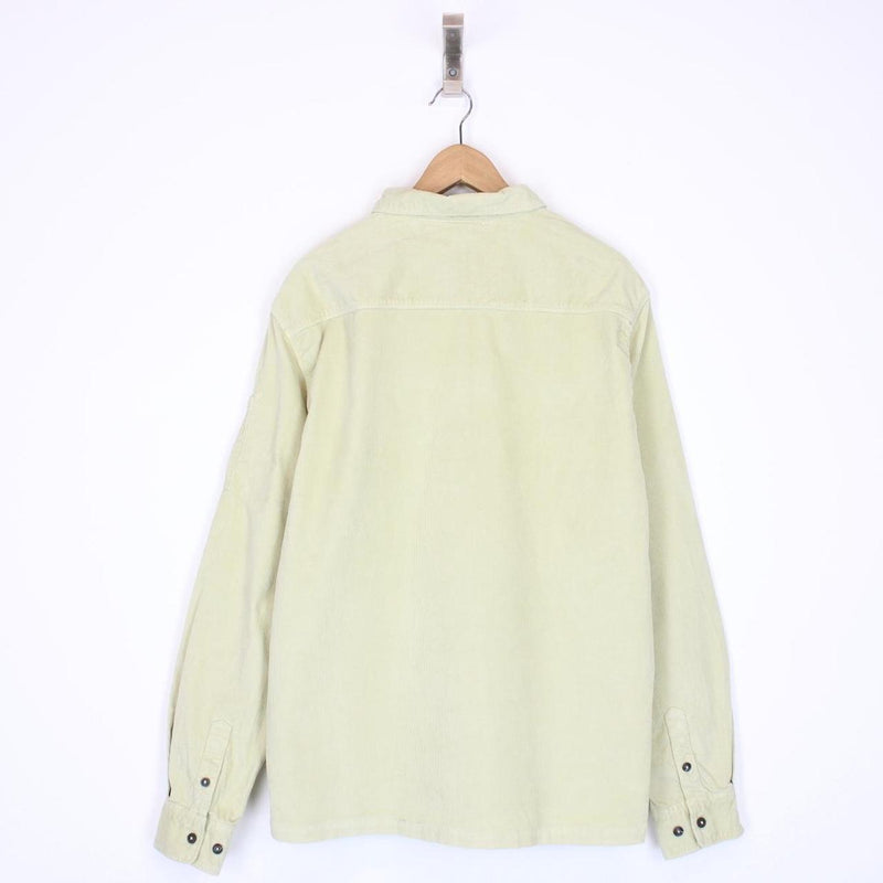 CP Company Pale Yellow Corduroy 1/4 Zip Lens Overshirt Jacket