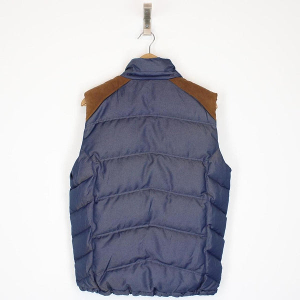 Vintage Montbell Blue and Brown Full Zip Gilet / Bodywarmer