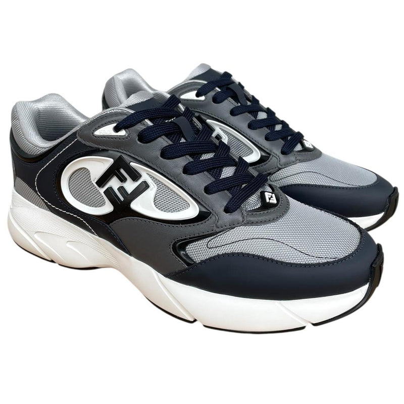 Fendi Forward Navy Blue, Grey and White Trainers