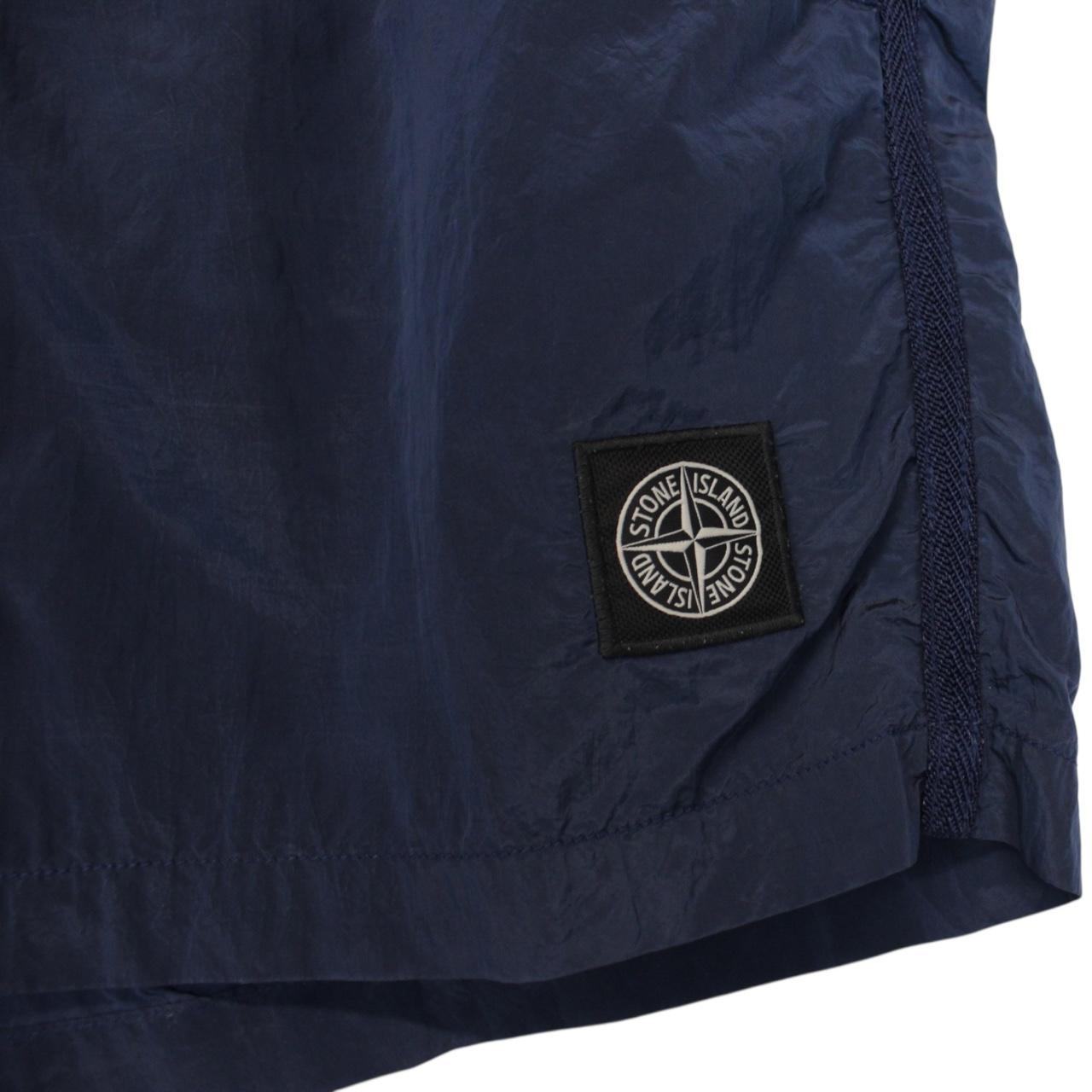 Stone Island SS 2021 Navy Blue Nylon Metal Swim Shorts