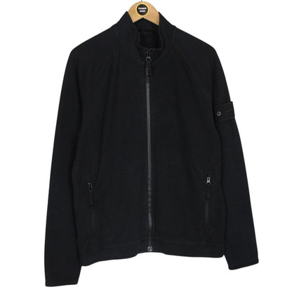 Stone Island Ghost AW 2017 Black Full Zip Resin Cotton Sweatshirt Jumper