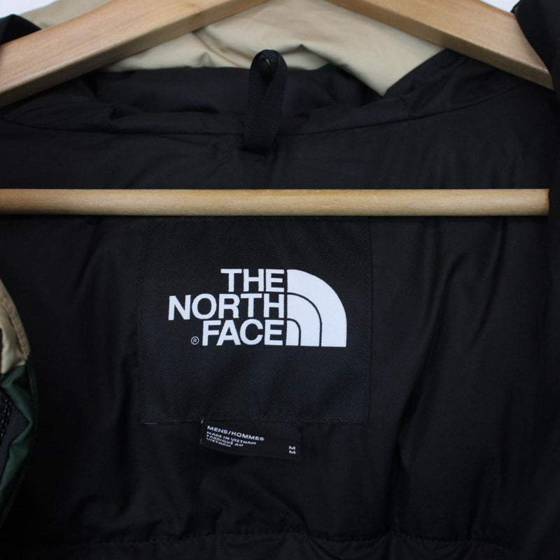 The North Face Beige, Black and Green Striped Himalyan Down Puffer Jacket