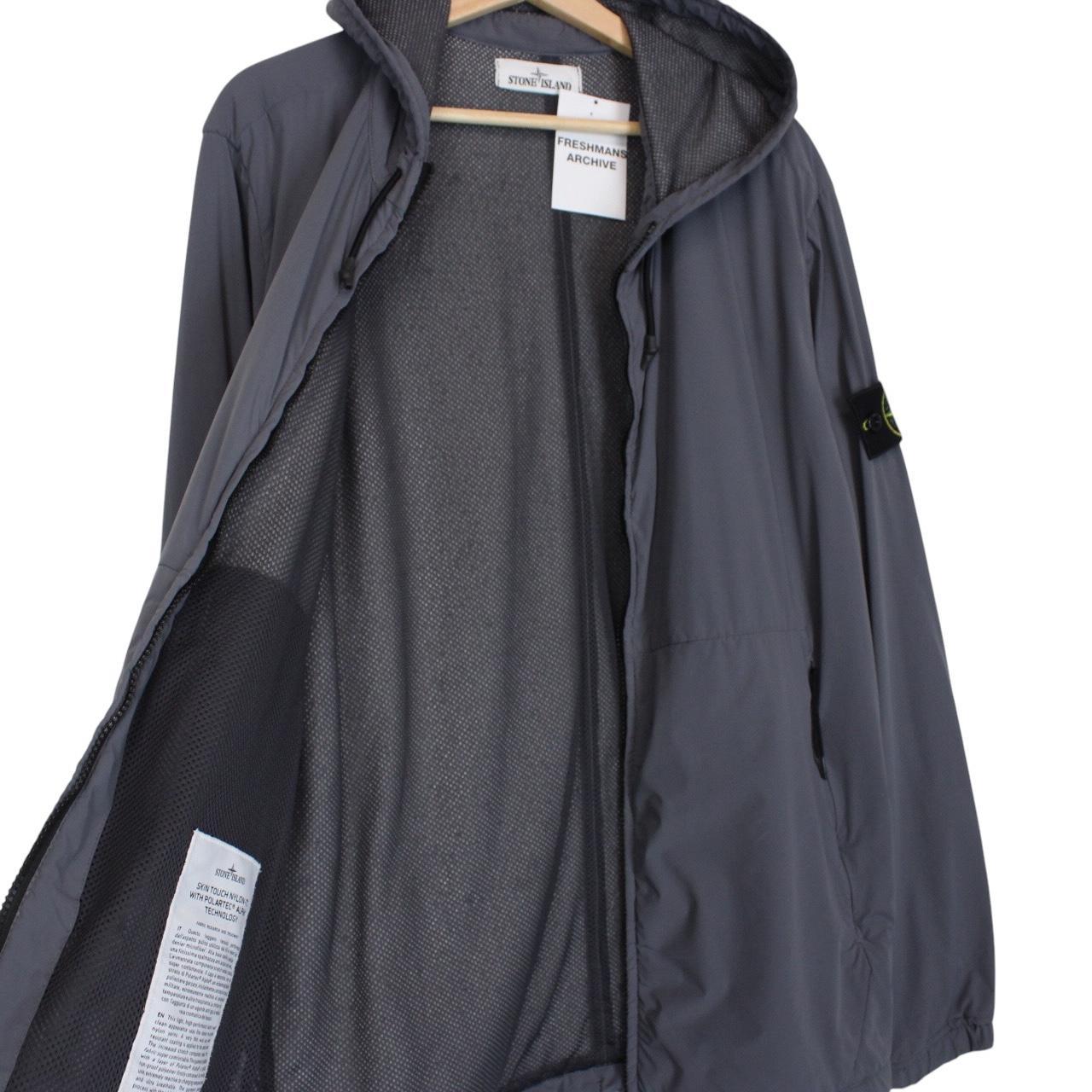 Stone Island SS 2021 Blue Skin Touch Nylon-TC Polartec Full Zip Jacket