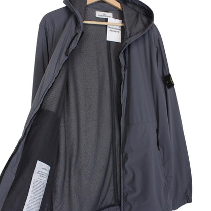 Stone Island SS 2021 Blue Skin Touch Nylon-TC Polartec Full Zip Jacket