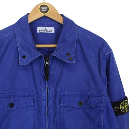Stone Island AW 2015 Blue Full Zip Cotton Overshirt Jacket