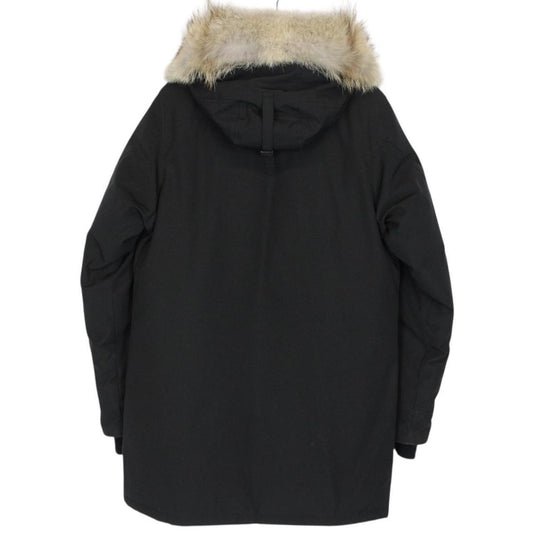 Canada Goose Black Langford Parka Down Coat with Fur Trim