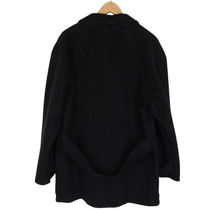 Vintage 90s Christian Dior Black Cashmere Wool Blend Double Breasted Coat