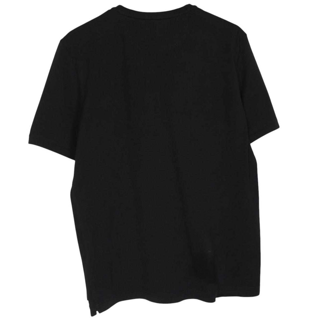 Fendi black cotton t-shirt with red Bag Bug eyes graphic and pocket detail.