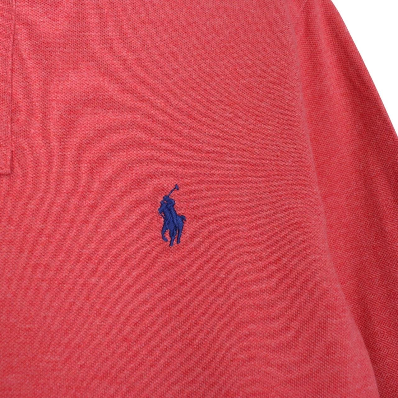 Polo Ralph Lauren Red Long Sleeve Cotton Polo Shirt