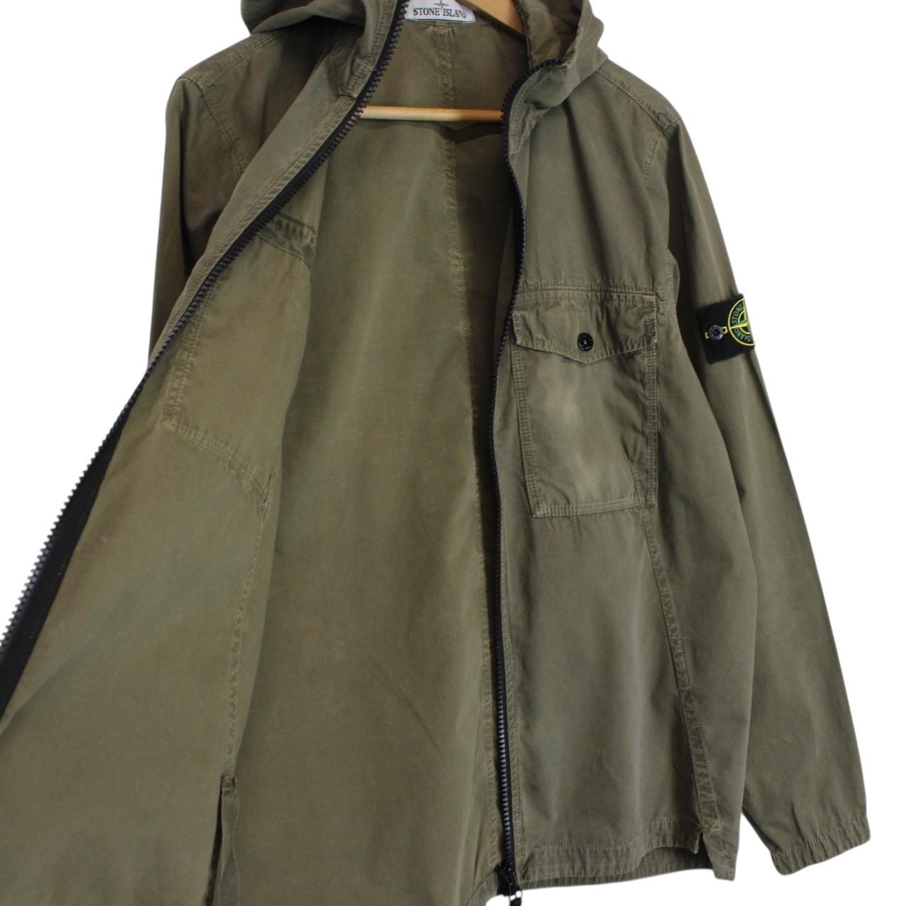 Stone Island AW 2018 Khaki Green Cotton Hooded Overshirt Jacket