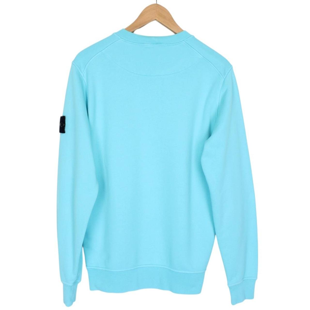 Stone Island Aqua Blue Cotton Sweatshirt Jumper