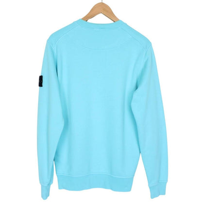 Stone Island Aqua Blue Cotton Sweatshirt Jumper