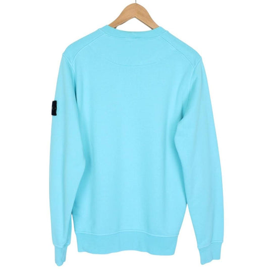 Stone Island Aqua Blue Cotton Sweatshirt Jumper