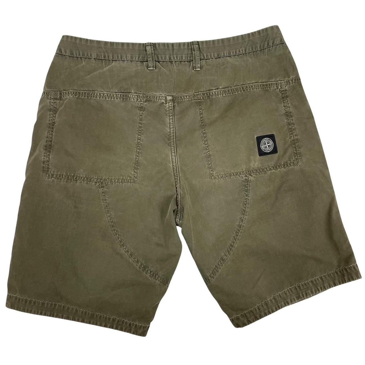 Stone Island SS 2018 Khaki Green Cotton Cargo Shorts
