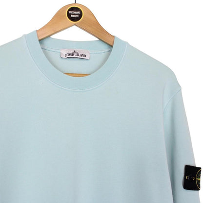 Stone Island SS 2022 Light Blue Cotton Sweatshirt Jumper