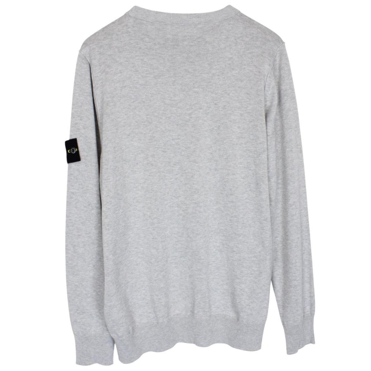 Stone Island Grey Soft Organic Cotton Knit Sweatshirt Jumper