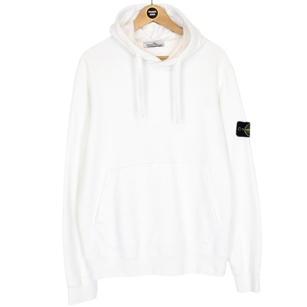 Stone Island AW 2022 White Cotton Hoodie Jumper
