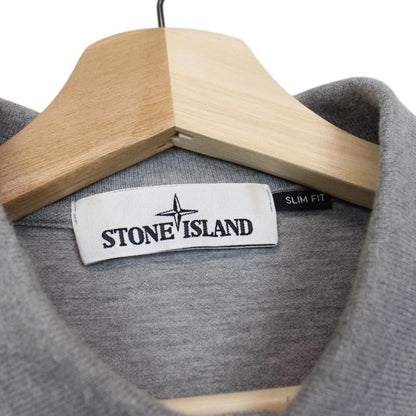 Stone Island Grey Short Sleeve Compass Cotton Polo Shirt