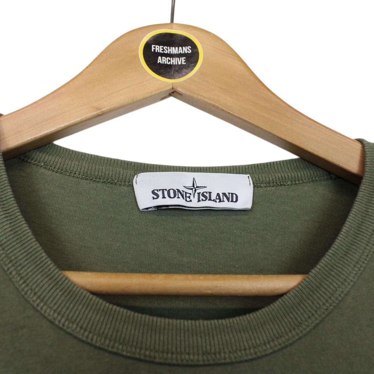 Stone Island AW 2019 Green Short Sleeve Logo Print T-Shirt