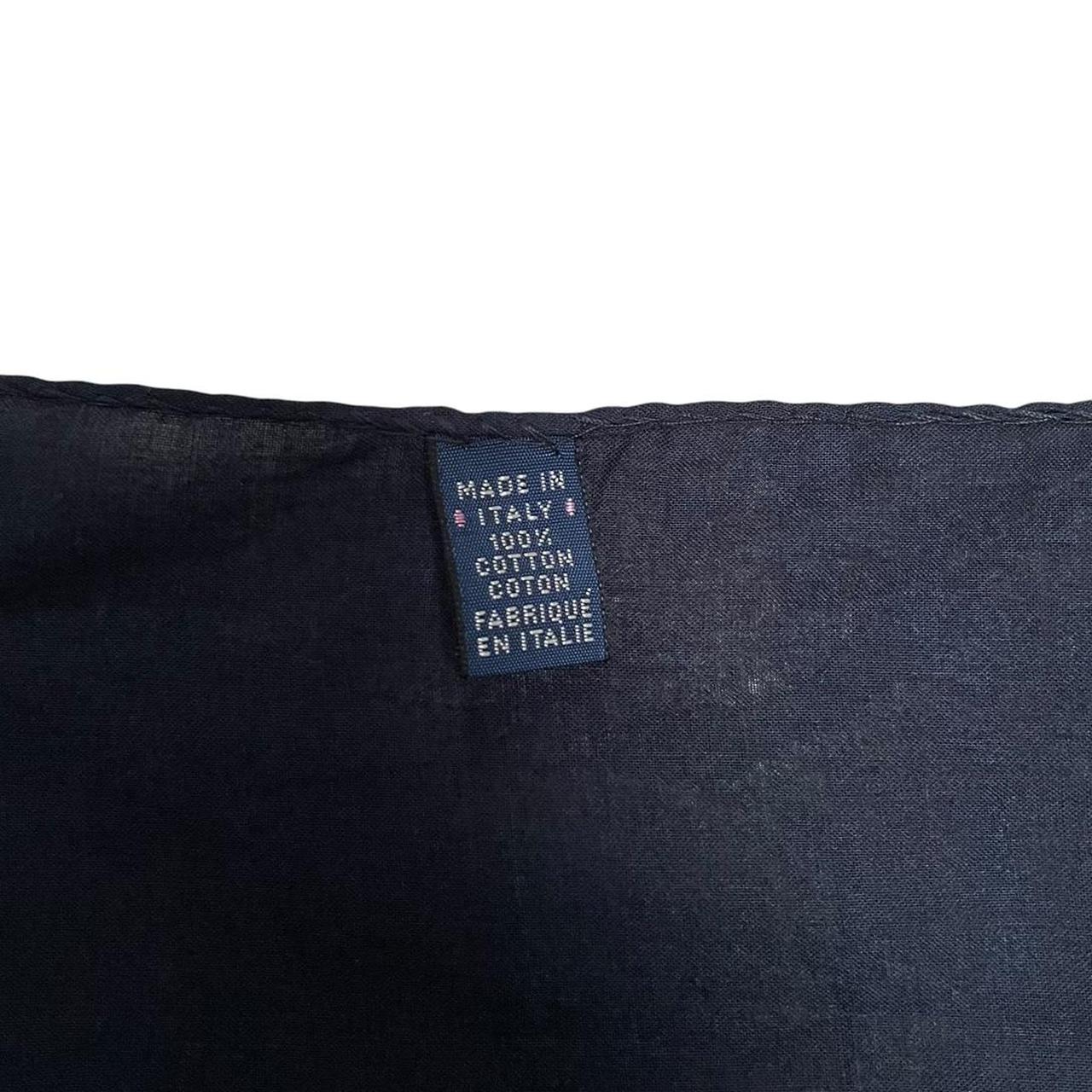 Vintage 90s Burberry Navy Blue Nova Check Cotton Square Scarf