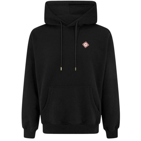 Casablanca black hoodie jumper with classic diamond logo, made of cotton.