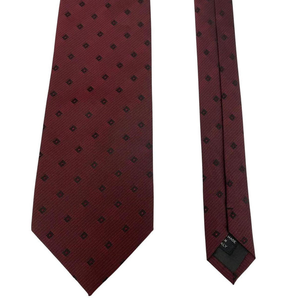 Vintage Hugo Boss Burgundy and Black Silk Tie