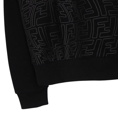 Fendi Black FF Monogram Pullover Cotton Hoodie Jumper