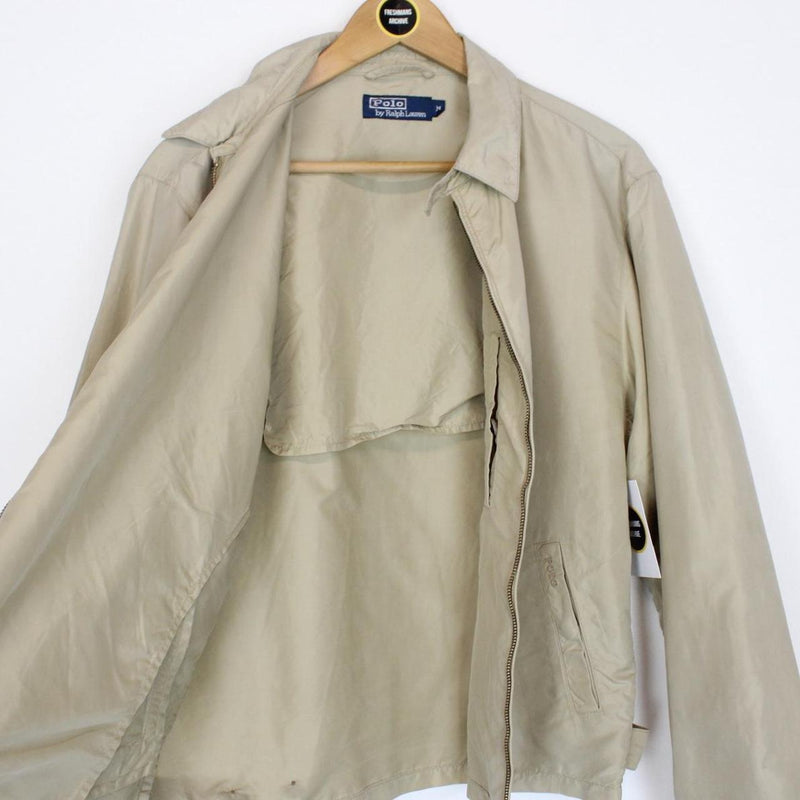 Vintage 90s Polo Ralph Lauren Beige Nylon Harrington Jacket