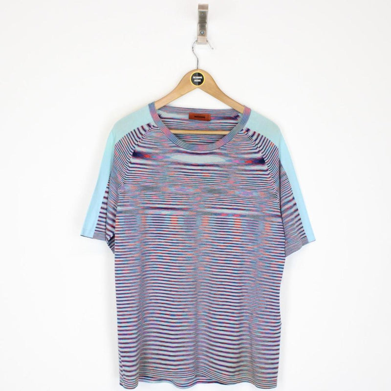 Missoni Multicoloured Striped Short Sleeve Knit T-Shirt
