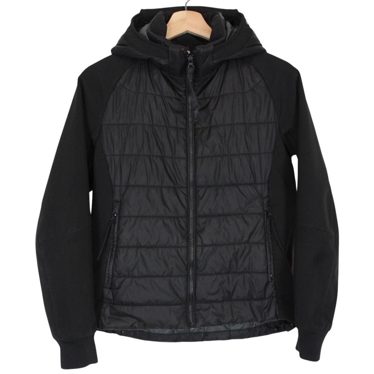 CP Company Black Full Zip Hybrid Quilted Soft Shell Goggle Jacket