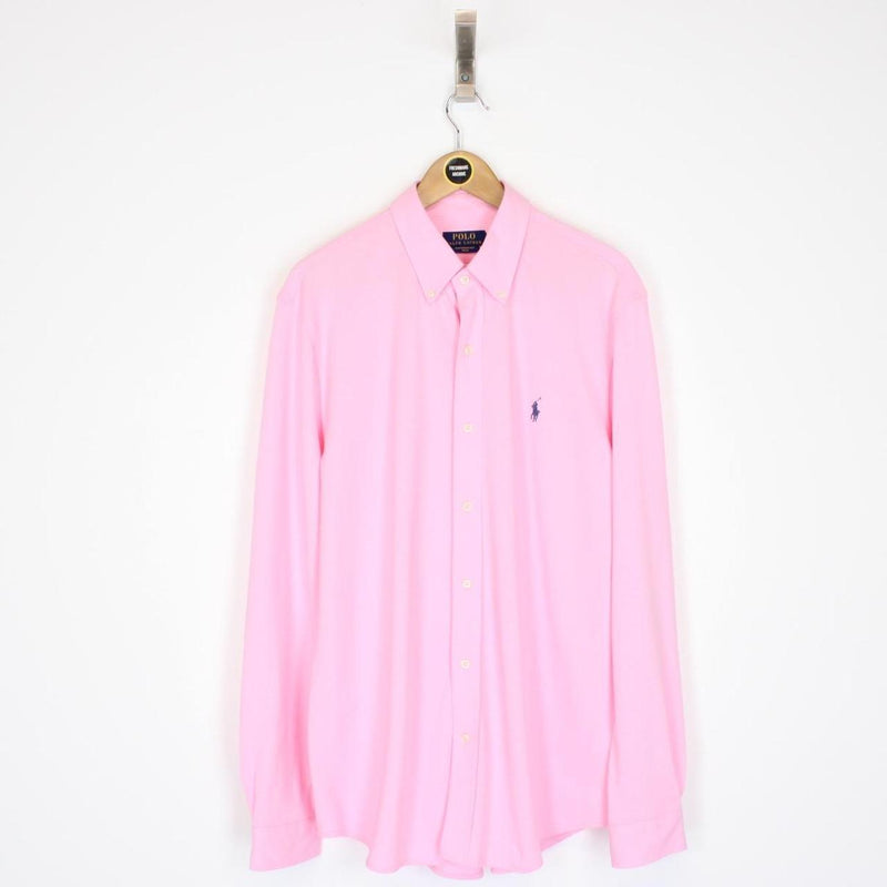 Polo Ralph Lauren Pink Long Sleeve Cotton Featherweight Mesh Shirt