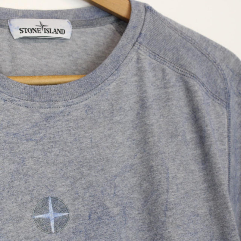 Stone Island AW 2020 Blue Dust Treatment Short Sleeve T-Shirt