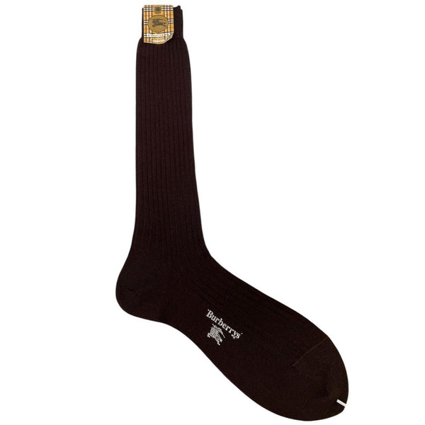 Vintage 90s Burberry Prorsum Deadstock Brown Long Wool Socks