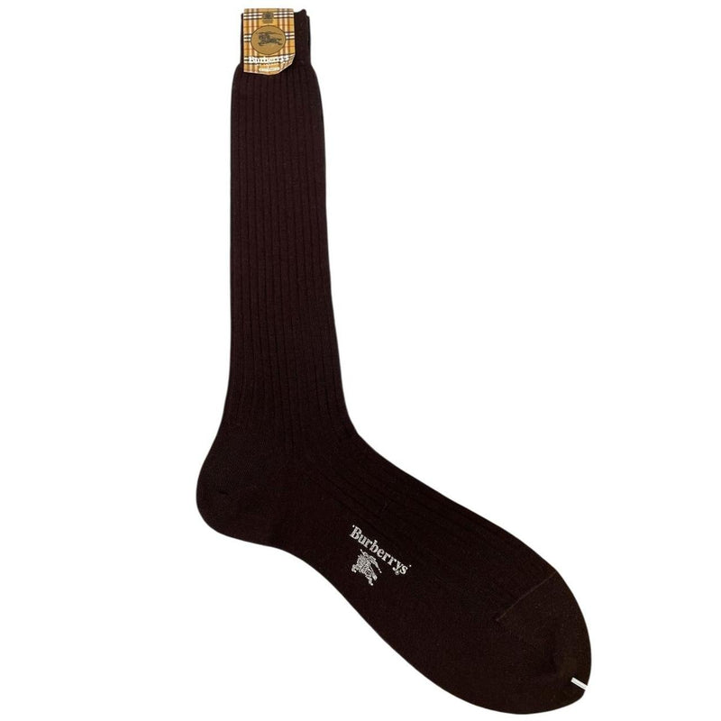 Vintage 90s Burberry Prorsum Deadstock Brown Long Wool Socks