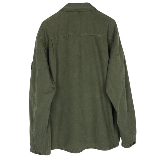 Stone Island AW 2024 Green Full Zip Cotton Overshirt Jacket