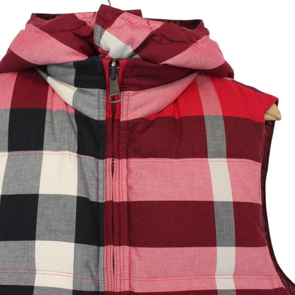 Burberry Brit Red Nova Check Nylon/Cotton Reversible Down Gilet / Bodywarmer