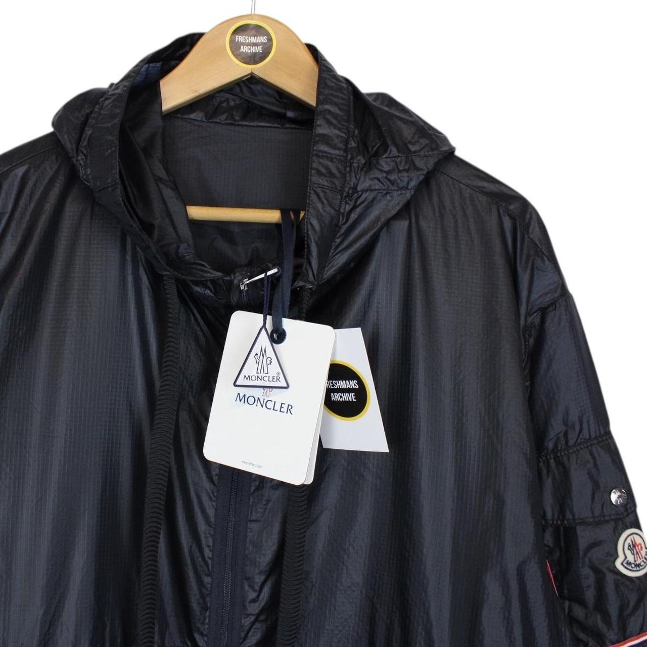 Moncler Ebizo Navy Blue Full Zip Reflective Logo Nylon Windbreaker Jacket