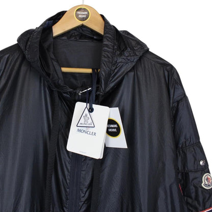 Moncler Ebizo Navy Blue Full Zip Reflective Logo Nylon Windbreaker Jacket