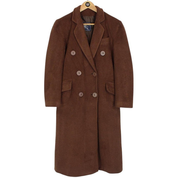 Vintage 90s Burberry Brown Wool and Camelhair Coat