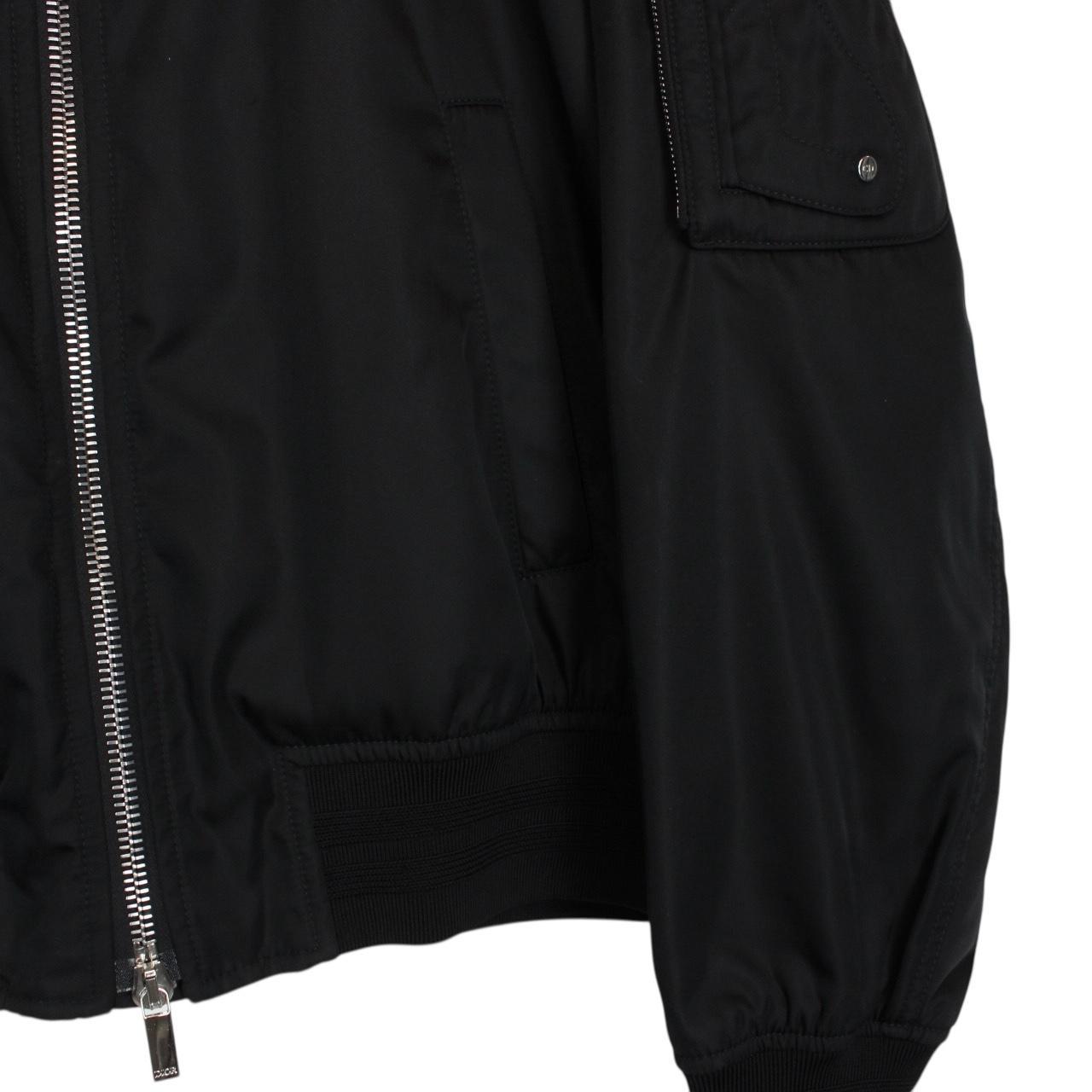 Dior Black Full Zip Nylon Bomber Jacket