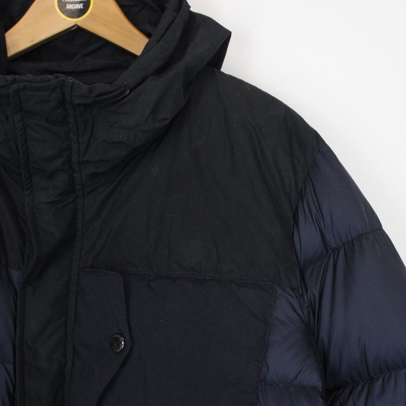 CP Company Navy Blue D D Shell Full Zip Goggle Down Puffer Jacket